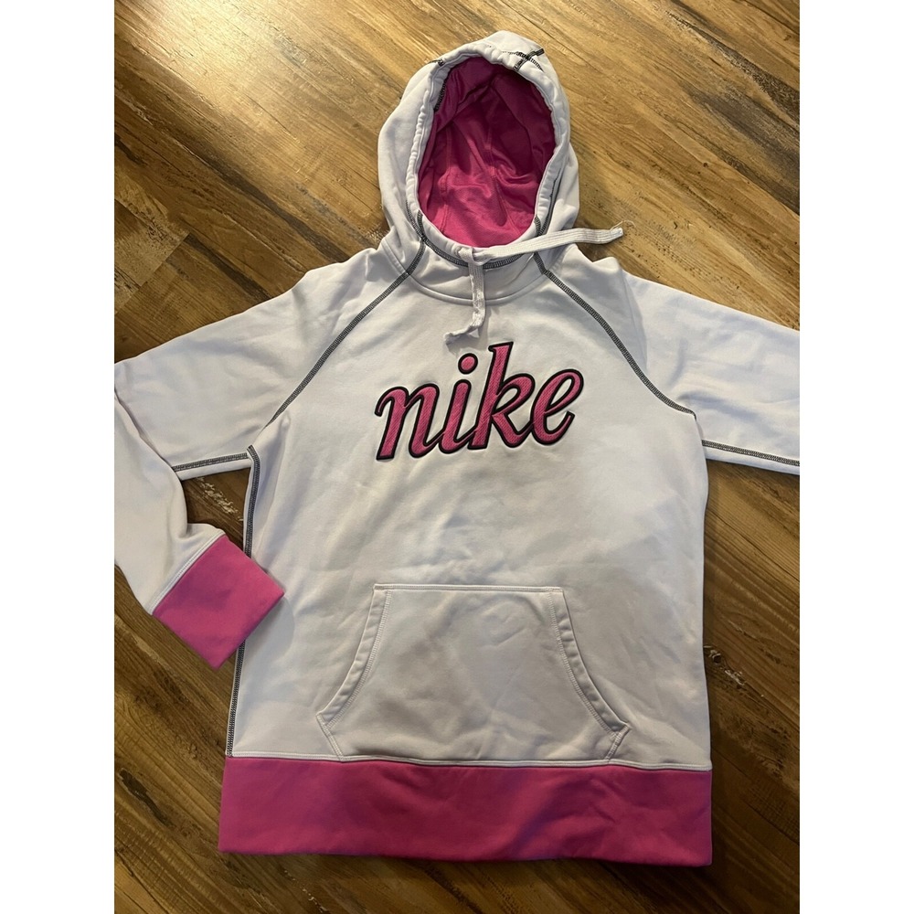 VGUC Girls Pink Nike Therma Fit Hoodie Pullover Size Large L